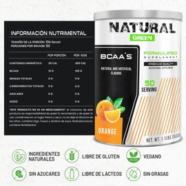 Bcaas Aminoácidos Green 50 Servicios 500g Sabores