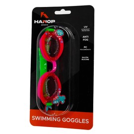 Goggles de Silicón Hanop Infatiles para Natación, Visión Clara no se Empañan, con Filtros UV para Entrenamientos en Alberca o Aguas Abiertas. (Rosa)