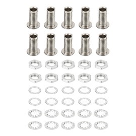 PATIKIL M8x15mm Round Head Hollow Screw Bolts, Set of 40, Through Hole Bolts, Chandelier Fasteners, Hex Nuts with Gasket