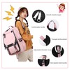 School Backpack for Girls Color-block School Bag with Lunch Box