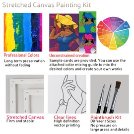 VALLSIP 2 Pack Paint and Sip Canvas Painting Kit Pre Drawn Canvas for Painting for Adults Stretched Canvas Couples Games Date Night Gentleman and Lady Paint Party Anniversary Valentines Day