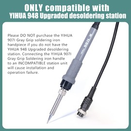YIHUA 907I Gray Grip Soldering Iron Handle Replacement 6-Pin Connector For YIHUA 948 Upgraded desoldering station ONLY