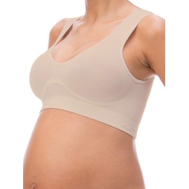 RelaxMaternity 5310 (Nude, XL) Cotton Non-Wired Push-up Maternity Bra with Wide Straps