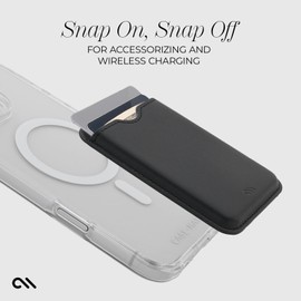 Case-Mate – Magnetic Wallet/Card Holder - Designed for MagSafe Compatible iPhones and Cases – Made with Vegan Leather, Holds up to 3 Cards & Cash, Black