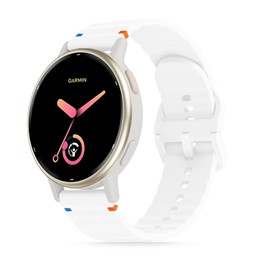 Silicone Bands Compatible with Garmin Vivoactive 4 Watch Band/Venu 3/Venu 2 Women Men, Soft Wave Rubber Strap for Forerunner 265/255 Music Quick Release Wristband with Decorative Woven Line