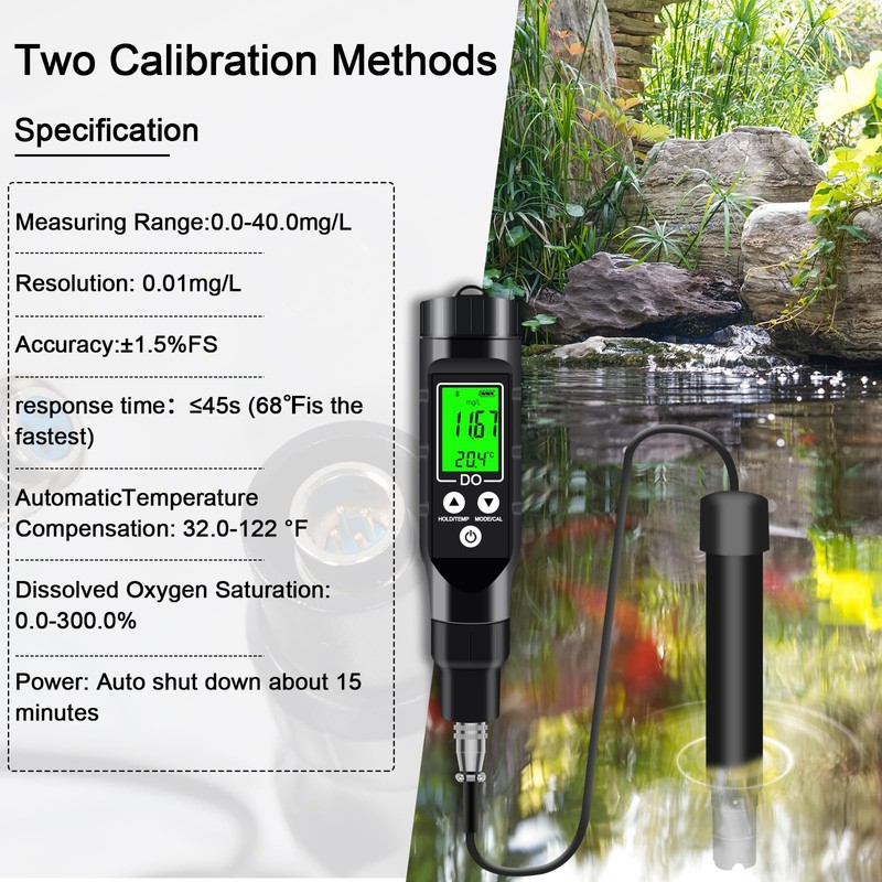 GOYERRNES Dissolved Oxygen Meter with Bluetooth, Dissolved Oxygen Test Kit
