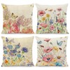 BREASOME 18x18 Inch Floral Butterfly Pillow Covers Set of 4