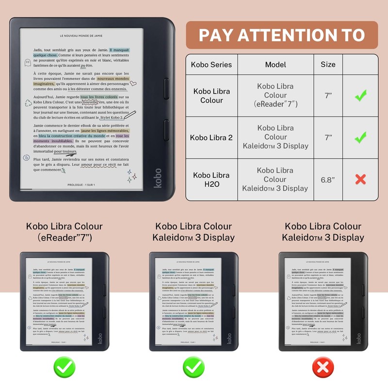 Case Compatible with Kobo Libra Colour(2024) and Kobo Libra 2(2021)