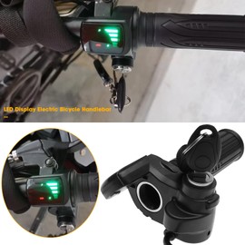 SG Store 1Set 48V Waterproof LED Display Electric Bike Grips with Keys Suitable for Electric Bike Scooter Tricycle Other Electric Vehicle Throttle (150cm)