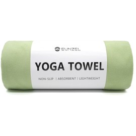 Eunzel Hot Yoga Towel Non Slip Yoga Mat Towel Non-Slip Sweat Absorbent Microfiber Towel for Hot Yoga, Pilates and Workout 72" x 26.5", Olive