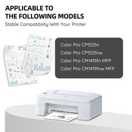 128A High-Yield 4 Pack Toner Cartridges Black Cyan Yellow Magenta with Chip Replacement for HP 128A | Work for Color CM1415fn MFP CM1415fnw MFP, CP1525n CP1525nw Series | CE320A CE321A CE322A CE323A