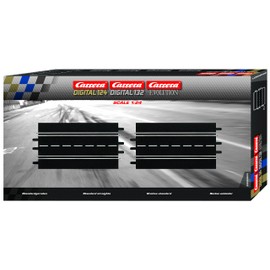 Carrera 20601 2-Pack of 13.58-in. Straights add on Expansion Accessory Pack Set Compatible with Evolution, Digital 132, and Digital 124 Slot car Tracks
