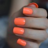 EchiQ Neon Fake Nails Short for Daily Wear Square Natural