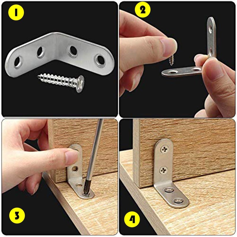 Angle Metal 20 Pieces, Steel Angle, Angle Connector Wood, Metal