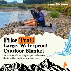 Pike Trail - Outdoor Pocket Blanket - Lightweight, Durable and Waterproof Blanket - Beach, Hiking, Picnic and Camping Essentials - 60” x 56” - Gray