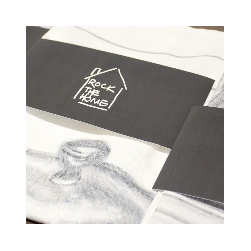 ROCK THE HOME Kitchen Design Tea Towel - White, Absorbent,