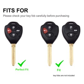 chyoekey Key Fob Cover Fit for Toyota Camry Rav4 2005-2010 Scion TC 2007-2013 Yaris Avalon 2008-2013 Corolla Venza (White)