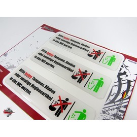 BIKE-label Sign 3D Toilet Toilet Sticker 125 x 35 mm Pack of 3 No Hygiene Items in the WC 900215