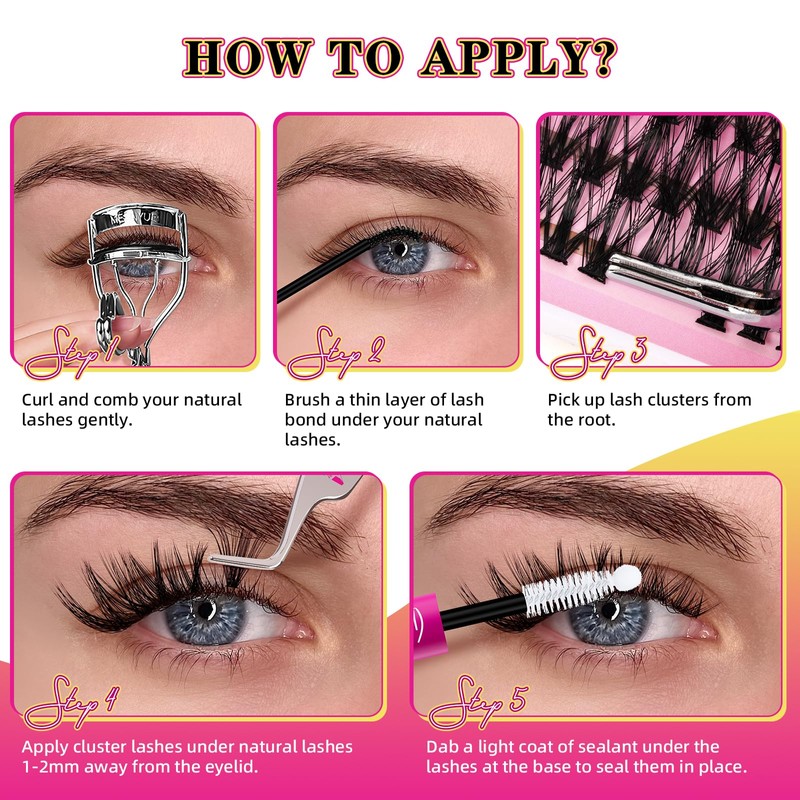 WLFRHD Eyelash Extensions, 320 Pieces, Lash Extension Set, 40 +