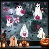 Halloween Window Clings - Pink Ghost Window Stickers for Glass