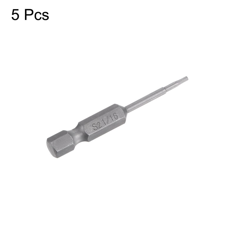 HARFINGTON 5pcs 1/16" Hex Screwdriver Bit SAE 1/4" Hex Shank