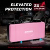 Geinxurn 11”Pink Tools Box, Portable Steel Heavy-duty Tool Case with