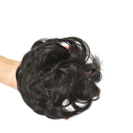 Bun Wig, Point Wig, Extension, Hair Piece, Elastic Band Included, Hair Ornament, Wedding, After-party, Dating, Party (1 pc, Black)