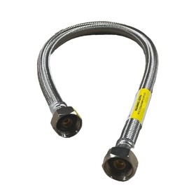 EZ-Fluid (1) línea de suministro de agua de 30 pulgadas, Fip de 1/2 pulgadas x Fip LF, tuercas de latón, conector de línea de suministro de agua para llave trenzado universal de acero inoxidable, líneas de conector de manguera de suministro de agua para 