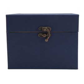Ball Jointed Doll Head Storage Case Linen Fabric Protective Carrying Box for 1/3 Scale Doll Head Dark Blue
