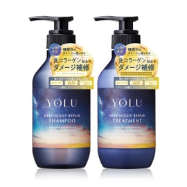 YOLU Shampoo and Treatment Set, Deep Night Repair, Thick Repair, Night Beauty, Reduce Friction, Bergamot & Musk Scent