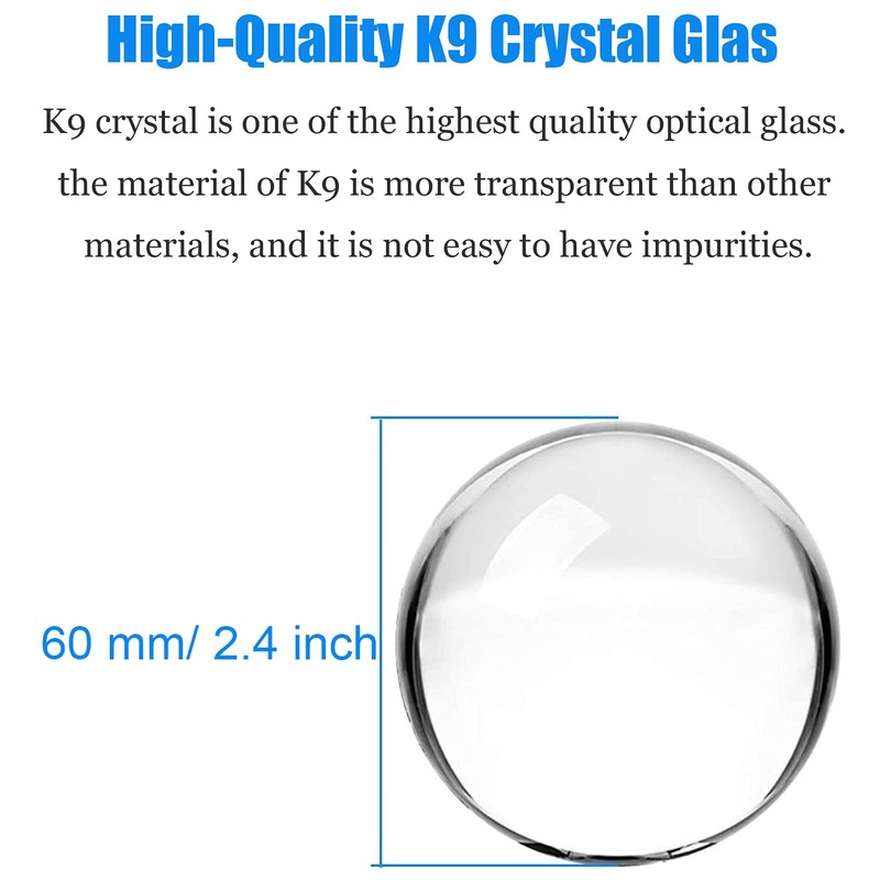 Tensphy K9 Crystal Ball with Stand Clear Art Decor K9