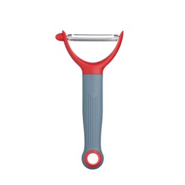 KitchenCraft Colourworks Y Shaped Potato Peeler, Stainless Steel, Cherry, 16 x 8 cm