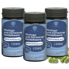 RedMoringa - Dietary Supplement for Heavy Legs & Blood Circulation - With Moringa and Black Blueberry - Light Legs, Natural Drainage - 100% Natural - 180 Vegetable Capsules