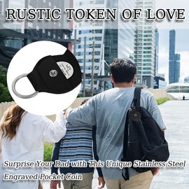 YzmrBdqc Father's Day,Miss My Daughter,Hanging Ornaments,Double Sided Pocket Hug Token with Leather Keepsake,Keyring,Christmas Stocking Fillers for Women,man Girls, Birthday Gifts For Dad