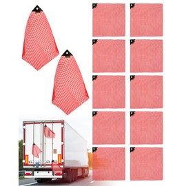 Venussar Safety Flags 18 x 18 Inch, Pack of 12 Single Corner Heavy Duty Grommet Warning Flag, Safety Warning Flags for Trucks Trailer Oversize Load(Red)