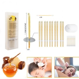 10-Piece Earwax Cleaning Kit 10-Piece Earwax Remover Cleaning Tool Set Double-Headed Ear Spoon with Cotton Swab