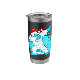 Christmas Dabbing Yeti Abominable Snowman Squatch Kids Boys Stainless Steel Insulated Tumbler