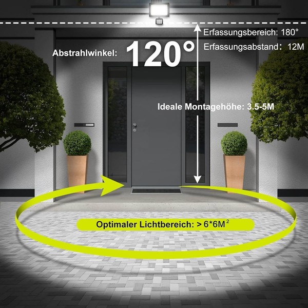 MEIKEE MEIKEE 35W LED Strahler mit Bewegungsmelder 3000LM 6500K Kaltwei?