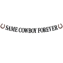 Same Cowboy Forever Banner, Country Western Bachelorette / Divertida decoración de despedida de soltera / despedida de soltera