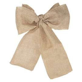 Trimming Shop 7" x 108" (18cm x 274cm) Vintage Hessian Sashes Chair Cover Bows Natural Burlap Rustic Shabby Sewed Edge Wedding Reception Home Garden Party Decoration, 5pcs