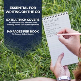 Portage Reporters Notepad – Top Bound Small Spiral Notebook, Steno Pads Pocket Note Book, Perfect for Reporters & Journalists Taking Notes in the Field, Gregg Ruled 11/32" – 4 x 8 Inches, 70 Sheets,140 Pages, (Pack of 12)