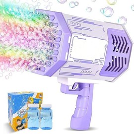 2025 Summer Cute 69 Hole Bubble Machine Toy, Durable Handheld Bubble Machine, 50 Ml Bubble Liquid And Bubble Machine Tray, Rechargeable Battery Bubble Machine Toy, Valentine's Day, Children's Day Gift, Outdoor Atmosphere Maker:_Square-Purple