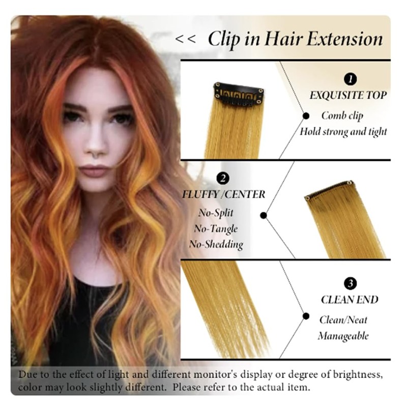 Clip-In Hair Extension Highlights Streaks x 2 (Brown)