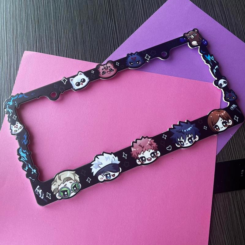 J J K License Plate Frame - Characters: Black Plate