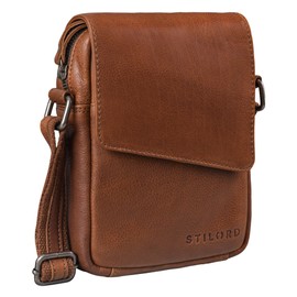 STILORD 'Fridolin' Small Genuine Leather Shoulder Bag Ladies and Men Vintage Leather Bag Elegant Handbags Evening Bag, Colour:sila - brown