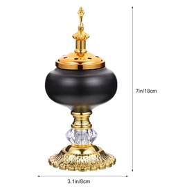 KESYOO Tibetan Incense Burner Holder Arabian Incense Holder for Bakhoor Oud Incense Sticks Cones Home Desk Crafts Gold