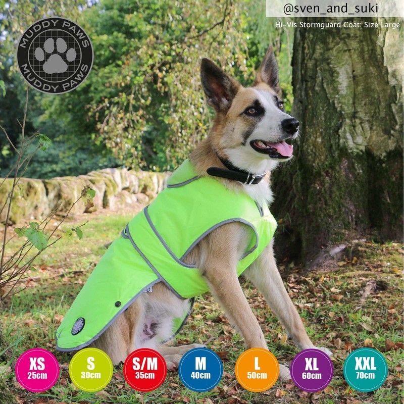 Ancol Muddy Paws All Weather Stormguard Coat . Hi-Vis. Size