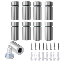 8 Pack Sign Standoff Screws 1/2 x 1 Inch Stainless Steel Stand Offs Wall Mounts Advertising Screw Hardware for Acrylic Signs