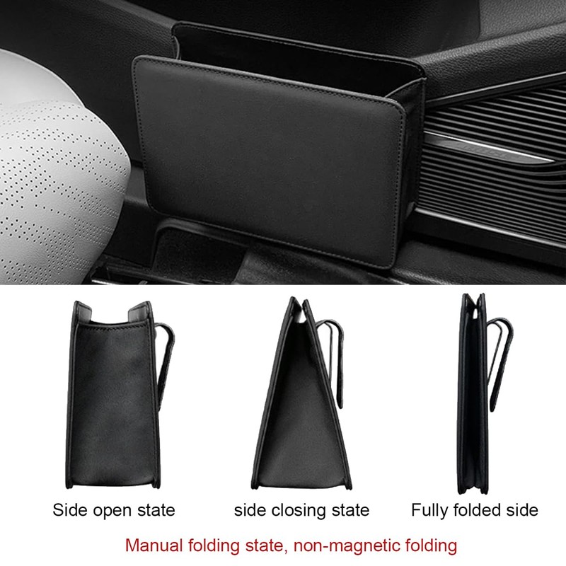 Car Trash Can, Auto Leather Trash Bin Garbage Organizer Holder