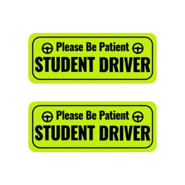 DXNQ 2 PCS Student Driver Magnet for Car, Please Be Patient Magnetic Reflective Rookie Driver Safety Warning, New Drivers Sticker for Bumper Door Trunk, Car Accessories (Green)
